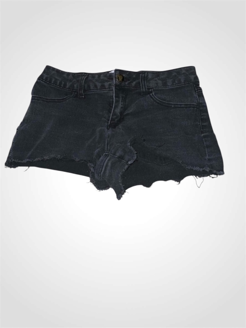 No Boundaries Black Fringe Hem Super Stretchy Jean Shorts Jr’s 7